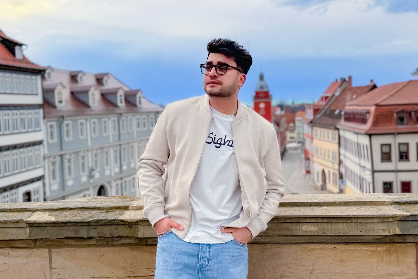 Jaber Kohistani working at desk